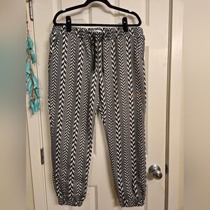 Black and White Chevron Joggers